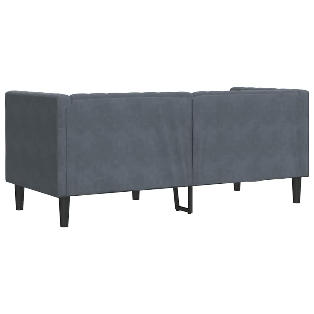Chesterfield Sofa Other Dark grey 174 x 74.5 x 70.5 cm Velvet